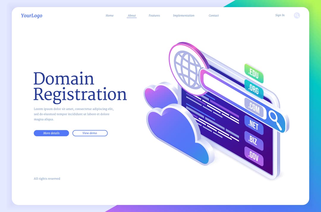 Domain registration and setup illustration