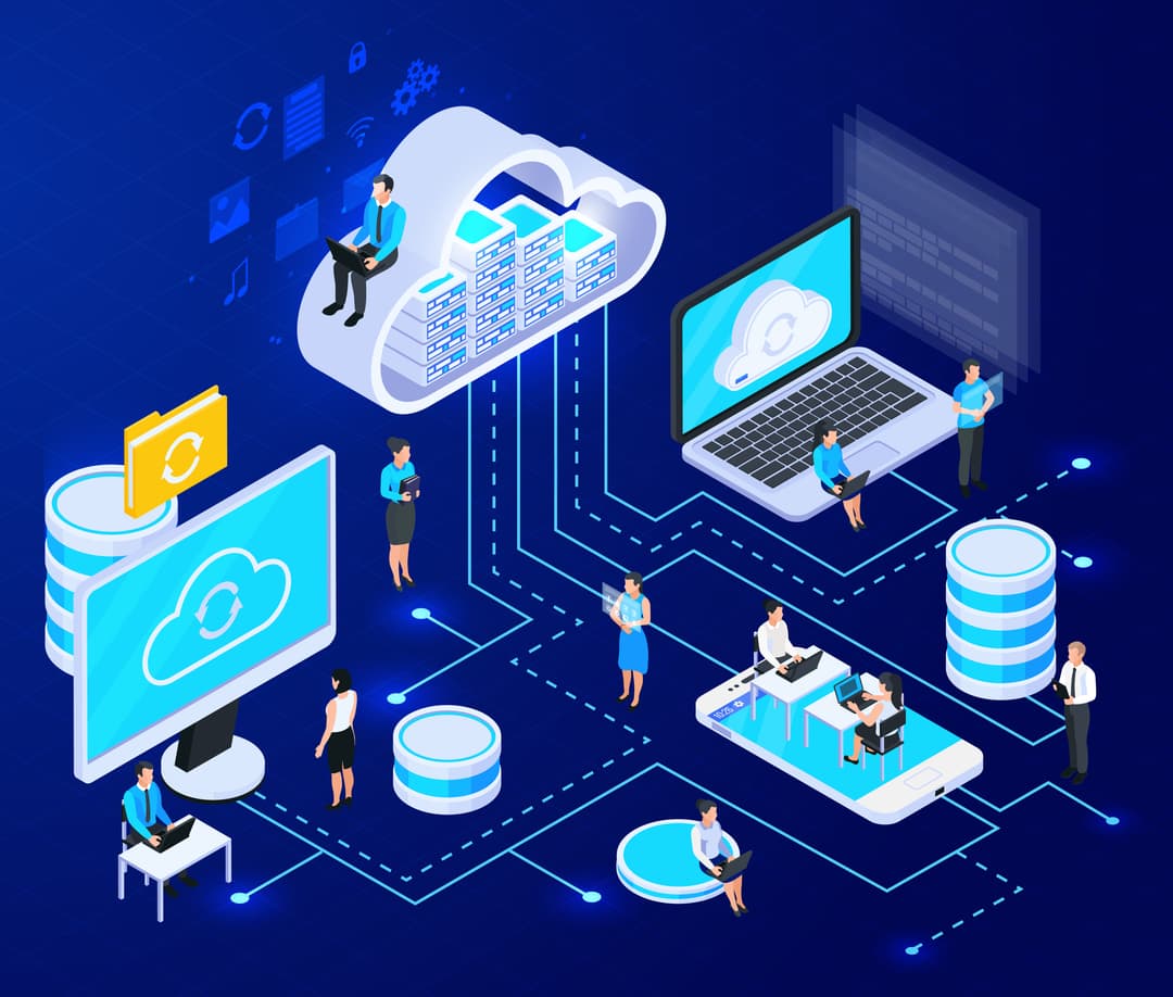 Cloud hosting setup illustration