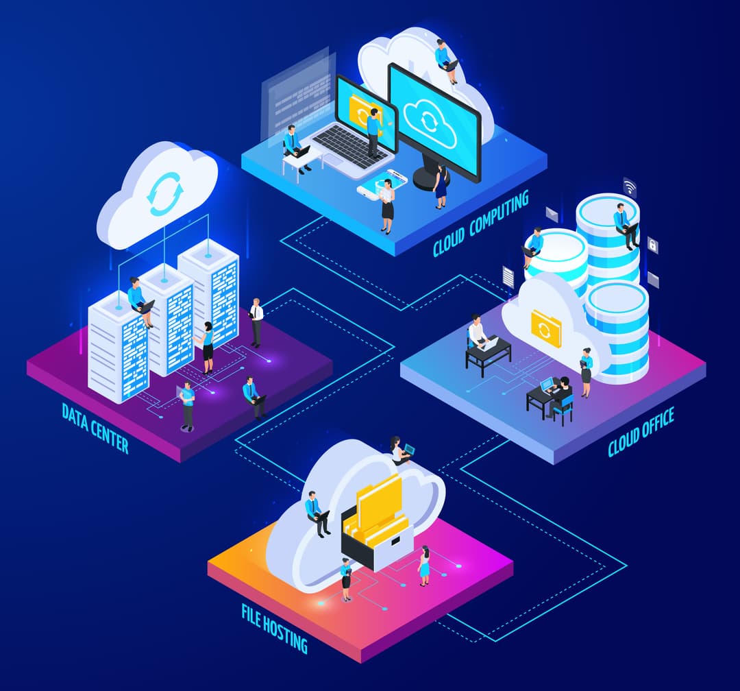 Cloud hosting services illustration